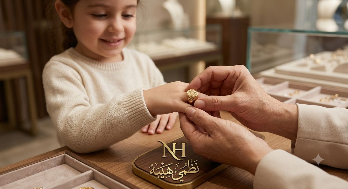 خاتم اطفال — فلورا — عيار 18 — 0.27 جم