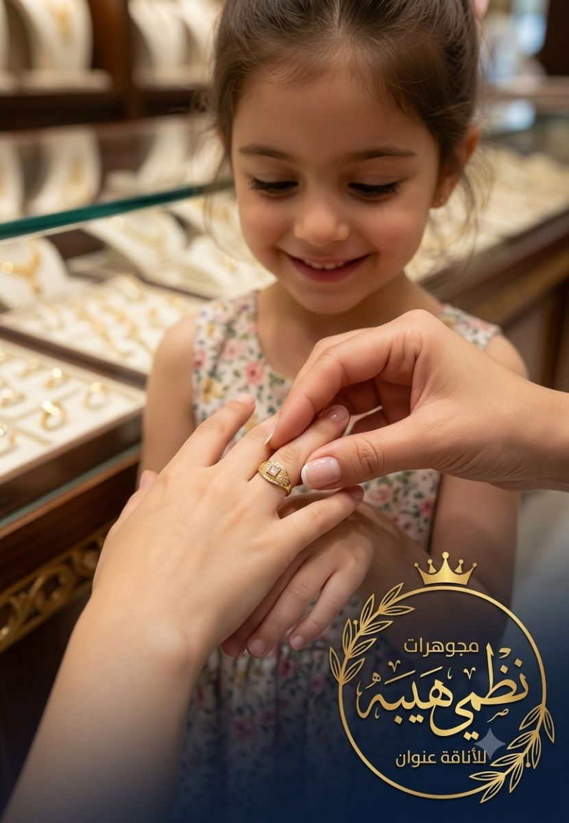 خاتم اطفال — فلورا — عيار 18 — 0.38 جم